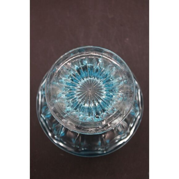 Vintage Anchor Hocking "Fairfield" Pattern Light Blue Lidded Candy Dish - Picture 6 of 9